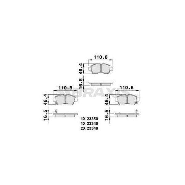 Braxis AB0077 Ön Fren Balatası Toyota Yaris 99-05 Corolla Verso VVTI 2001- 0446552140