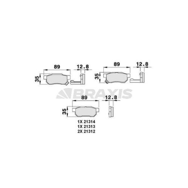 Braxis AB0081 Arka Fren Balatası Honda Civic 92-00 Jazz City 04-CRX Integra 88-96 EJP1437 