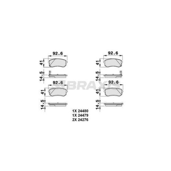 Braxis AB0084 Arka Fren Balatası Hyundai i10 1.1 1.1 CRDI 2007-Kia Picanto 1.0 1.1 2004- 583020XA00