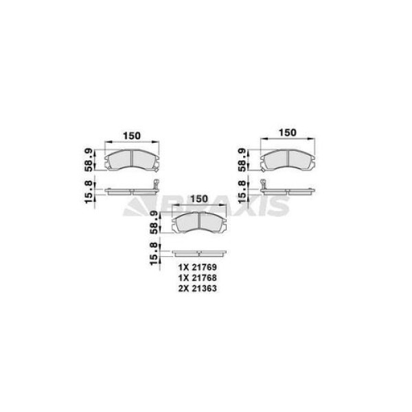 Braxis AB0090 Ön Fren Balatası P4007 C Crosser 06-2.2HDI 2.4HDI Mitsubishi EKlipse Fto Coupe Galant IV V VI 2 MR389548