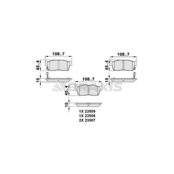 Braxis AB0095 Fren Balatası Ön Suzuki Alto Ignis 04-Daihatsu Sirion Cuore 04- 55810M79F10