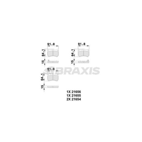 Braxis AB0105 Ön Fren Balatası Mazda 323 B6 90 96 Kia Rio 00 01 B5Y63328Z9C