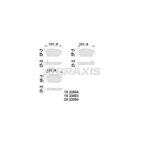Braxis AB0106 Ön Fren Balatası Honda Accord VII 98-01 410604U125 