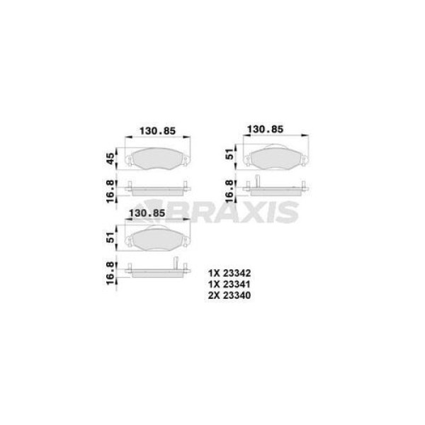 Braxis AB0120 Ön Fren Balatası Yaris 03-10 VVTI 1.4 1.5 D4D 044650D040