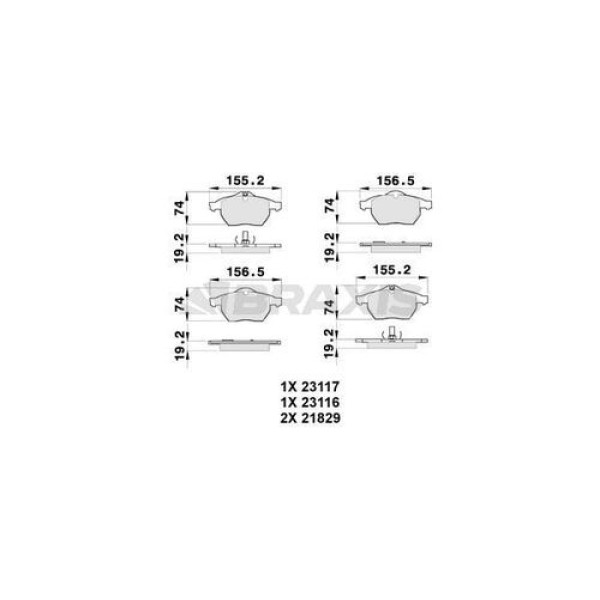 Braxis AB0130 Ön Fren Balatası Astra G Corsa C Zafira B 5062203