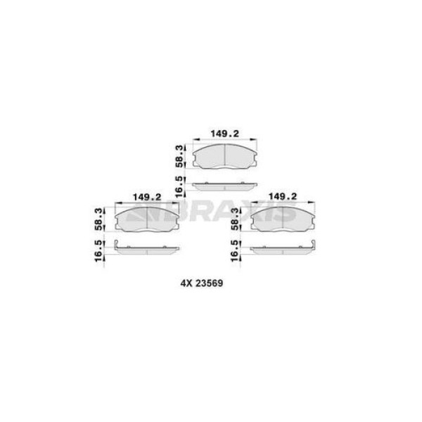 Braxis AB0153 Ön Fren Balatası Hyundai Stare 03-Santa Fe 01-06 Ssangyong Kyron Actyon 5810126A30 