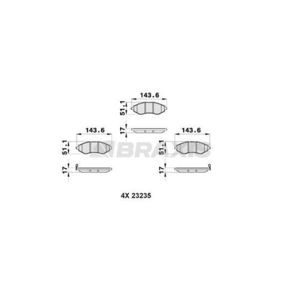 Braxis AB0158 Ön Fren Balatası Lacetti 04-Nubira 00- 96495227 