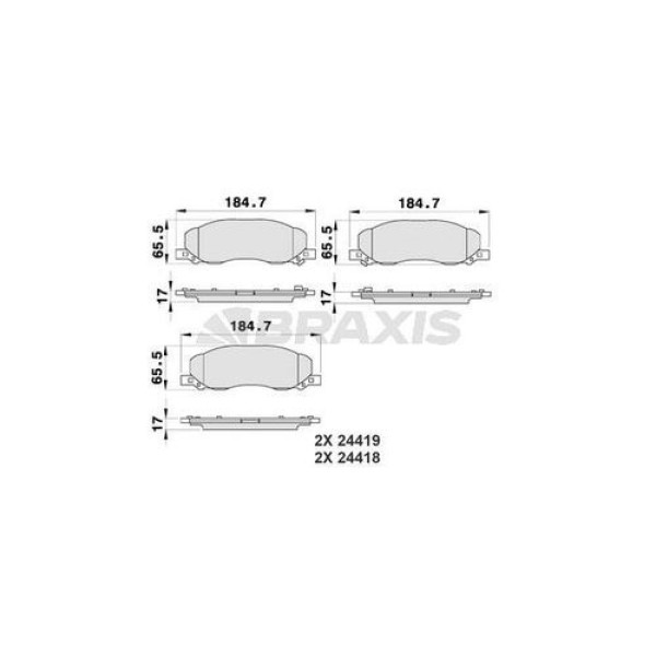 Braxis AB0186 Ön Fren Balatası Insignia 18 İnç Jant İçin 1605202