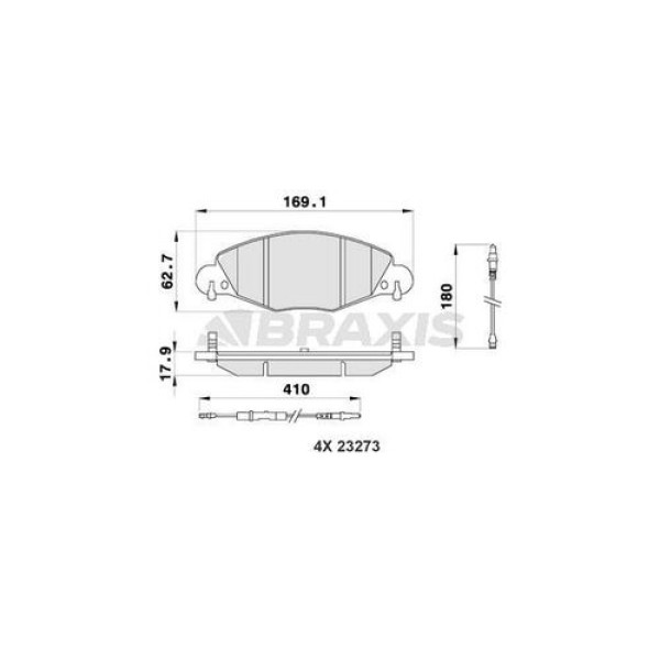 Braxis AB0188 Ön Fren Balatası Fişli C5 2.2 HDI 3.0 V6 HB Sedan 4252.89