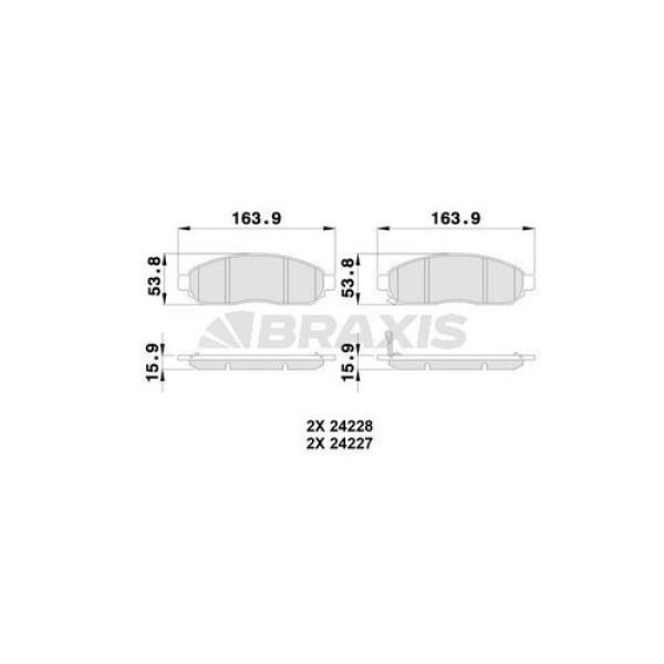 Braxis AB0198 Ön Fren Balatası Nissan Navara 04-10 Pathfinder 05-11 (17 Jant) 41060EB326 