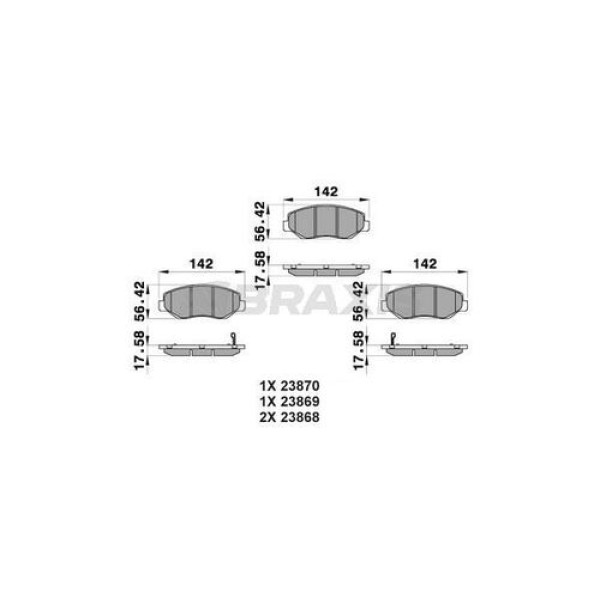 Braxis AB0203 Ön Fren Balatası Honda Civic Fc Kasa 1.6 2016-CRV 2002-2006 Accord Cl7 Cl8 2003- 45022S9AE60