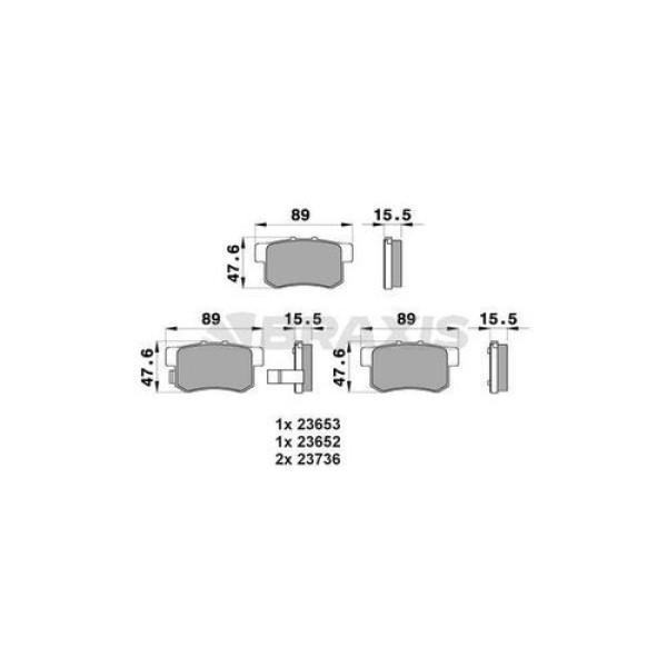Braxis AB0205 Arka Fren Balatası Honda Civic 2001-CRV 2001-2007 Accord 1998-2008 Frv 04- 5580080J00 