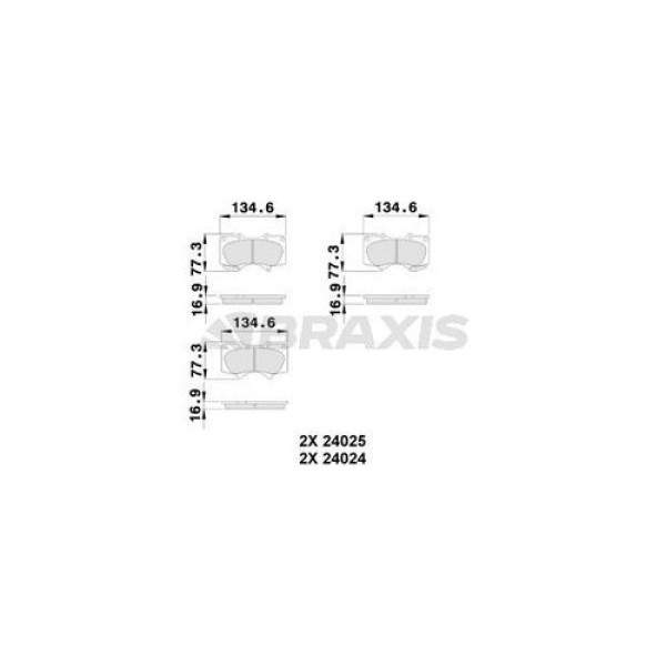 Braxis AB0226 Ön Fren Balatası Toyota HiIux 2009-2012 Land Cruiser J12 03-Mitsubishi Pajero 2007-2011 4605A472