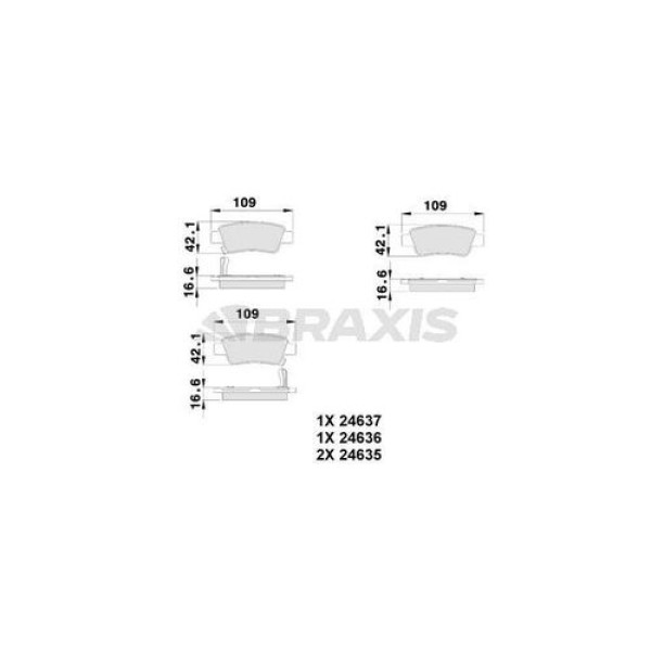 Braxis AB0232 Arka Fren Balatası Honda CRV 2.0 VTEC 2007-2012 CRV 1.6 2012- 43022SWWG02