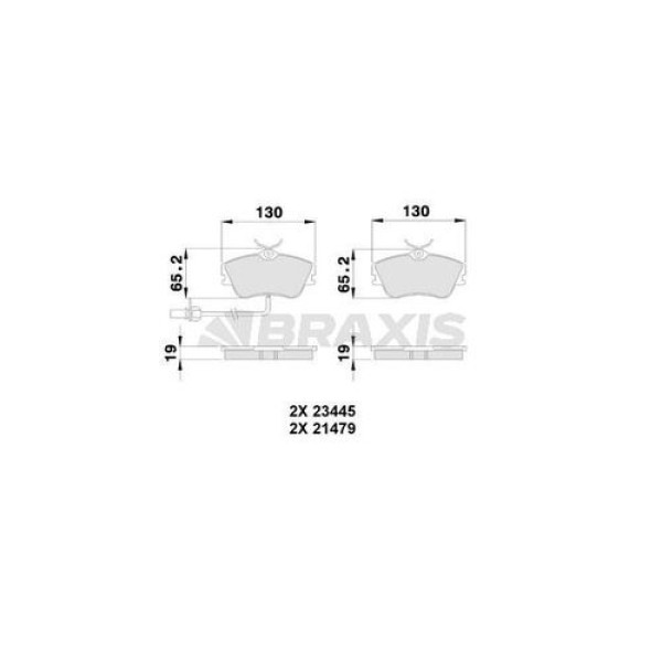 Braxis AB0238 Ön Fren Balatası (15) Transporter T4 90-03 (Kablolu) 7D0698151B 