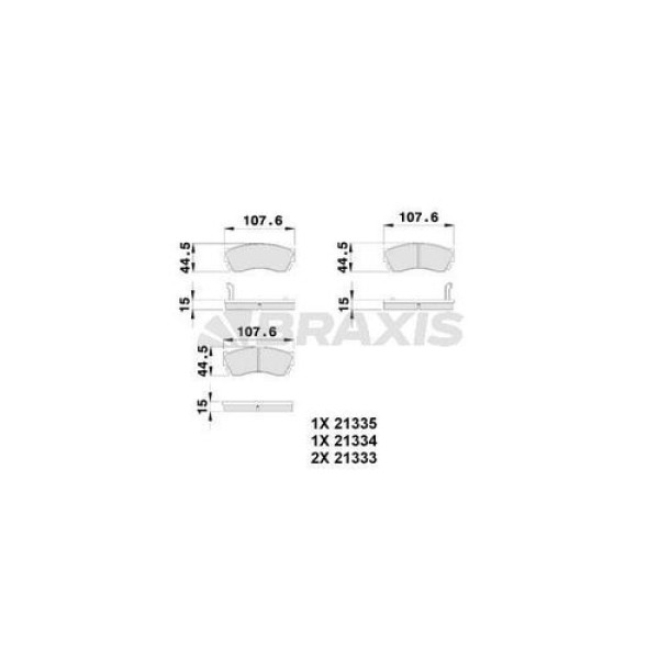 Braxis AB0239 Ön Fren Balatası Suzuki Alto 94-02 Swift I II 90-96 Indıca 03-08 Indigo 03-Cappucino 92-94 5520061880