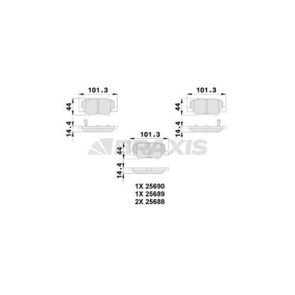 Braxis AB0240 Arka Fren Balatası Mitsubishi As12-Outlander II 12-Mazda 6 13-Citroen C4 12- 4605A502 