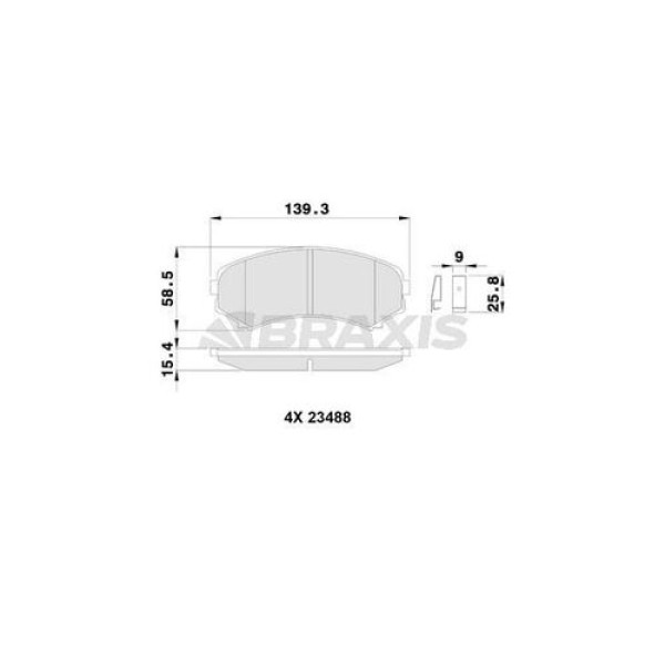 Braxis AB0244 Ön Fren Balatası Mitsubishi Pajero 3.2Dı D 07-Mazda E2000 E2200 2.0.2.2D (06 1994 08 2002) 14 Tek MN116445