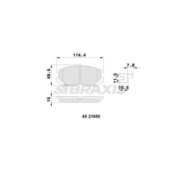Braxis AB0250 Ön Fren Balatası Daihatsu Terios 1.3 4WD 1.3 VVT I 4x4 1.5 VVT I 01- 04465B4040 