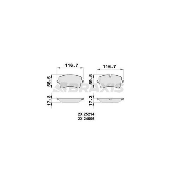 Braxis AB0262 Arka Fren Balatası A6 (4G2) A6 Avant (4G5) 2.8 FSI 2.8FSI Quattro 2.0TDI 3.0TDI 3.0TDI Quattro 11 9 4G0698451