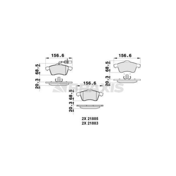 Braxis AB0266 Ön Fren Balatası Transporter T4 1.9 2.0 2.4 2.5TDI 90-02 7D0698151D 