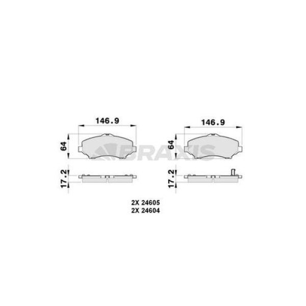 Braxis AB0268 Arka Fren Balatası Chrysler Grand Voyager V Dodge Caravan Journey K68029887AB