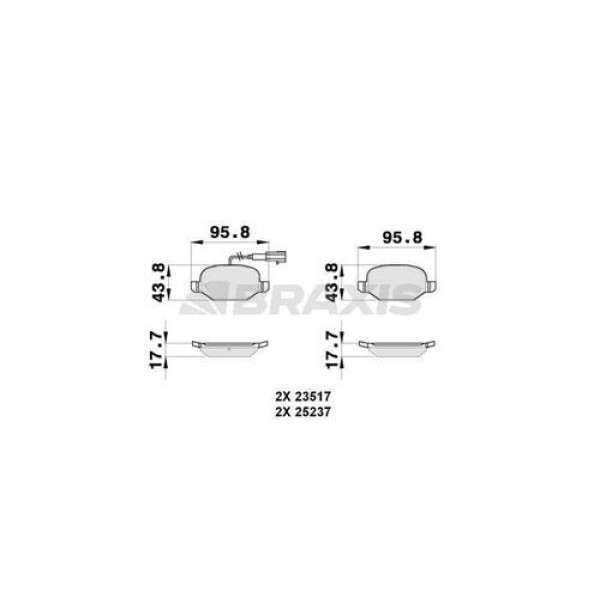 Braxis AB0270 Arka Fren Balatası Linea 1.3D Multijet 06 09-1.4 1.4T Jet 06 07-1.6 1.6D Multijet 06 09- 7919.00