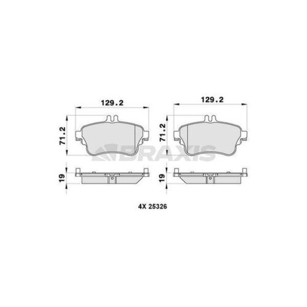 Braxis AB0283 Fren Balatası Ön W176 12-18 W246 11-18 C117 13-18 A0004202902 