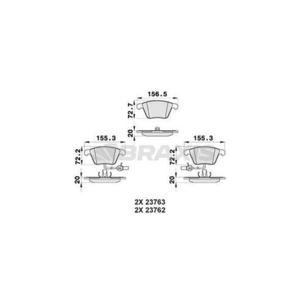 Braxis AB0334 Ön Fren Balatası Fişli Fabia 1.4 00-03 A6 1.8T 1.9TDI 2.0 2.4 2.5TDI 3.0 4.2 97-04 4B0698151R 