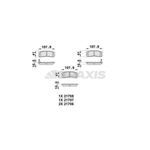 Braxis AB0337 Arka Fren Balatası Pajero Pinin1.8 2.0 GDI 99-06 Galant 1.8 2.0 92-05 MR389578