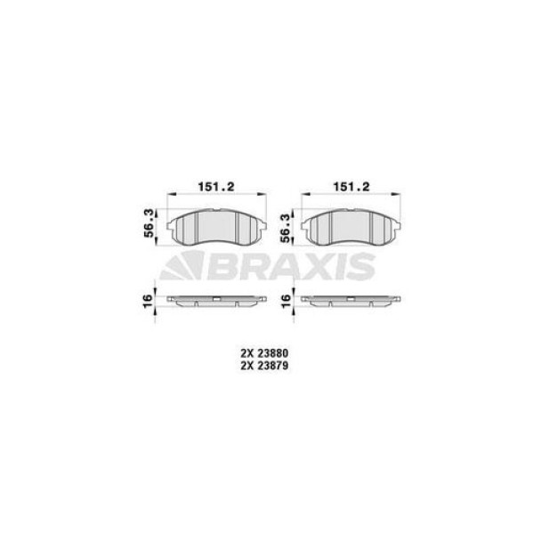 Braxis AB0372 Ön Fren Balatası Mitsubishi L200 2.5 TD 4x4 01-05 MN102622 