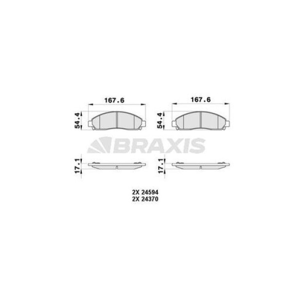 Braxis AB0377 Ön Fren Balatası Isuzu D-Max 4x2 4x4 2003- 89040317 