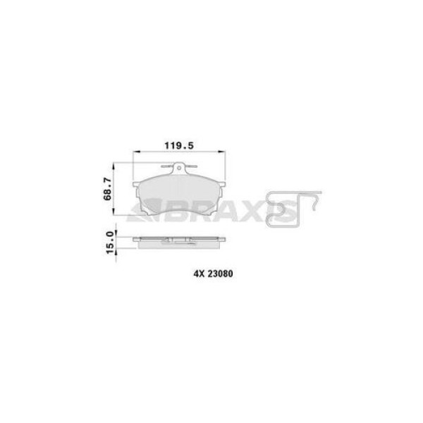 Braxis AB0383 Ön Fren Balatası Carisma 1.6L 96-00 MR407944 