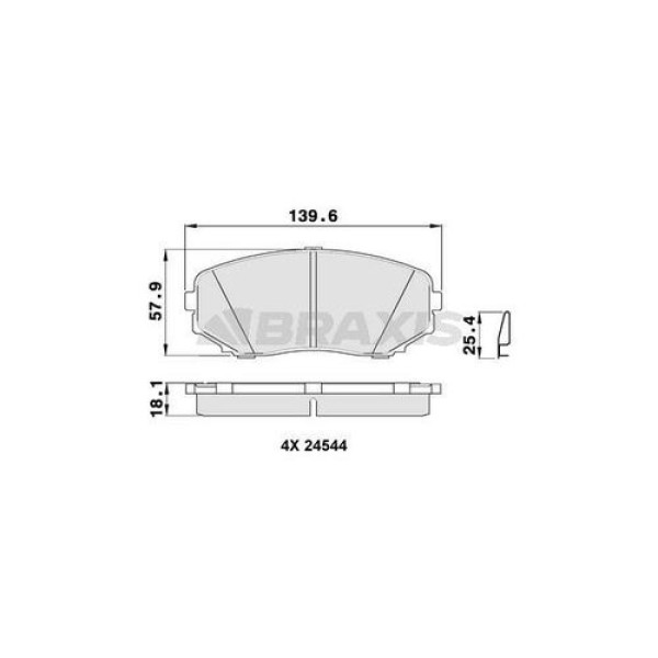 Braxis AB0388 Ön Fren Balatası Mazda C7-C9 2007-2013 EHY23328Z 