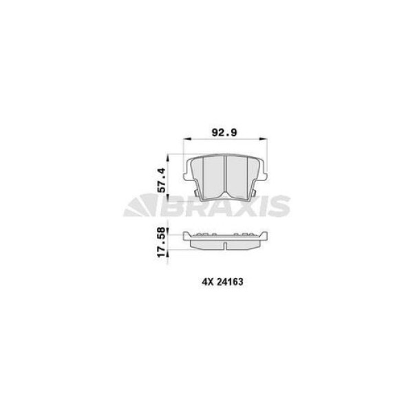 Braxis AB0403 Fren Balatası Arka Chrysler 300C 04-12 Lancia Thema 3.6 3.0D 11- 5142561AB