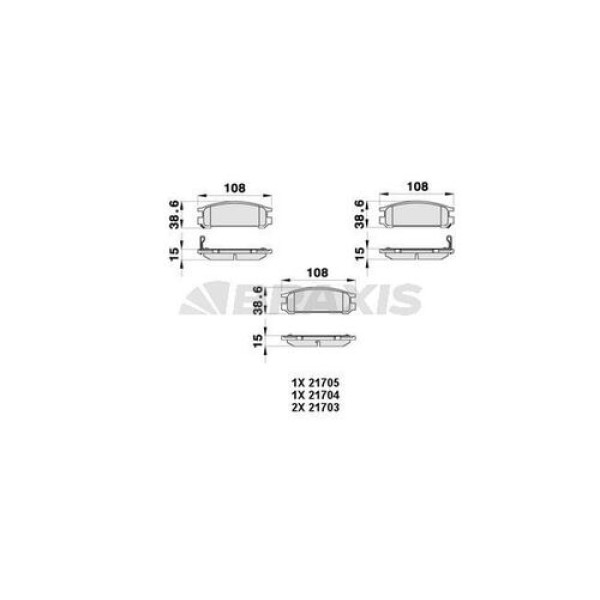 Braxis AB0412 Ön Fren Balatası Subaru Impreza 1.6 1.6 AWD 2.0 AWD 2.0 T AWD (95 00) GDB990