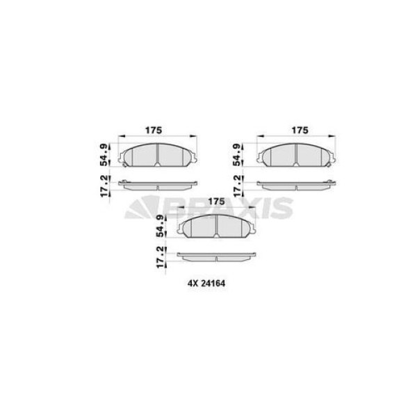 Braxis AB0413 Ön Fren Balatası Lancia Thema 3.0 Chrysler 300C 5142559AA