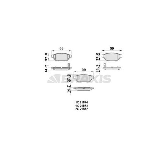 Braxis AB0414 Arka Fren Balatası Carisma 1.6 1.8 98-00 Carisma 00-06 Colt 92-03 Persona 96-Wira 00- MR389569