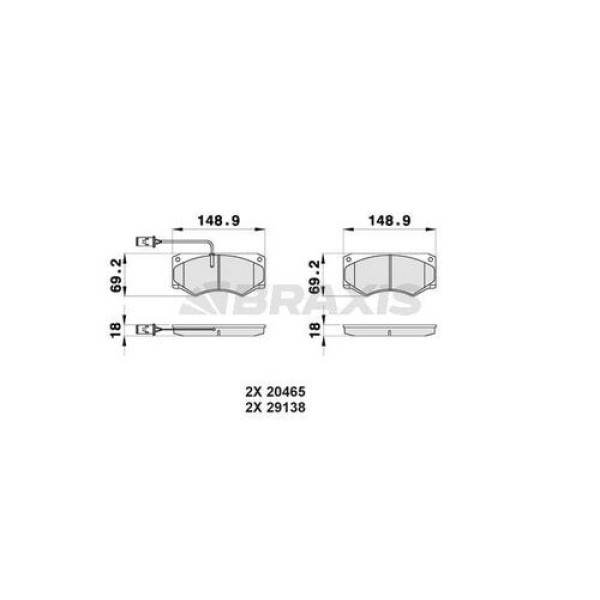 Braxis AB0424 Ön Fren Balatası Iveco Daily II 89-96 2.5D 2.8D GDB1248