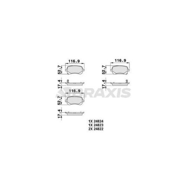 Braxis AB0481 Arka Fren Balatası Chrysler Grand Voyager V Dodge Caravan Journey K68192439AB 