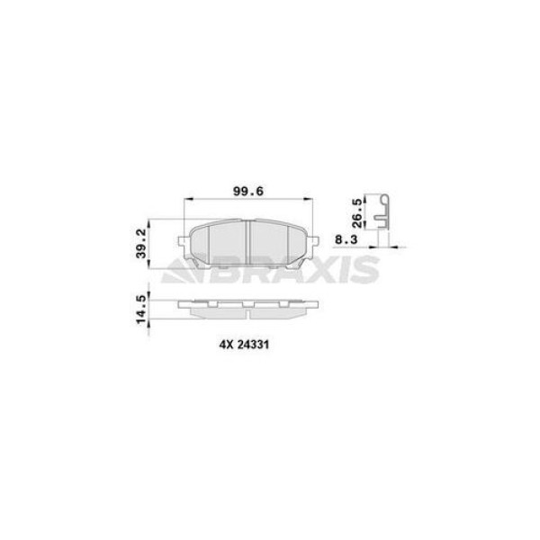 Braxis AB0483 Arka Fren Balatası Subaru Impreza 00-07 Forester SG 03-07 26696FE050