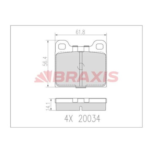 Braxis AB0603 Fren Balatası Arka W126 85-91 C126 87-91 W116 75-80 C107 74-80 A0014200620 
