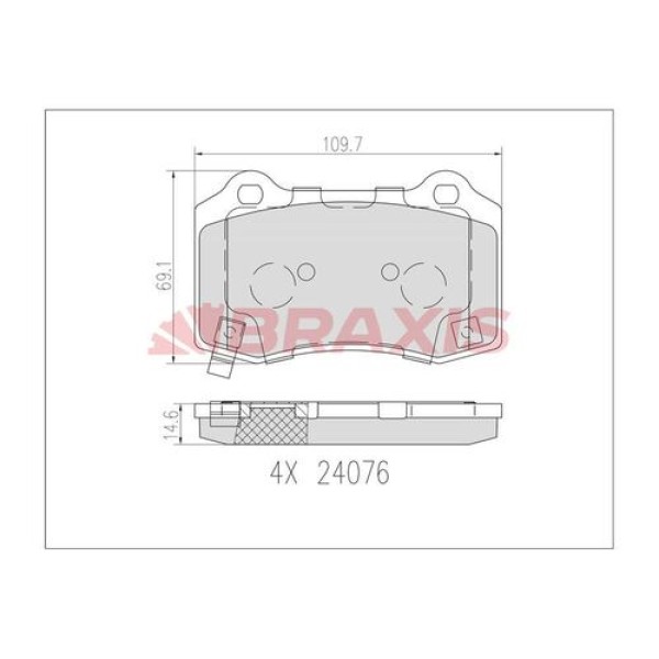 Braxis AB0613 Fren Balatası Arka 300 C 04-12 Grand Cherokee 04-Chevrolet Camaro 6.2 09- 25940439