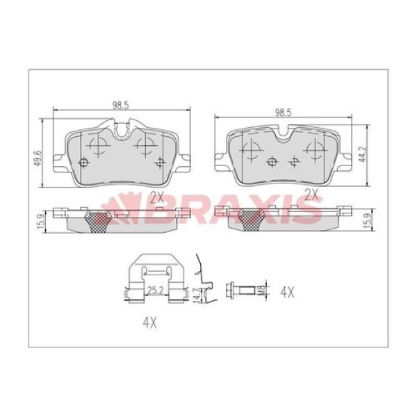 Braxis AB0625 Fren Balatası Arka BMW G19 34208844393 