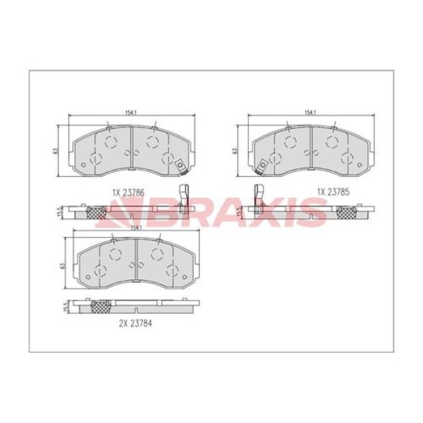 Braxis AB0630 Fren Balatası Ön Bongo 97-K2500 02-K2700 98-Asıa Hı-Topıc 93-98 0K60A3328Z 
