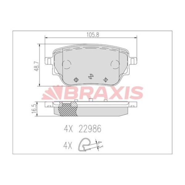 Braxis AB0632 Fren Balatası Arka W177 18-W247 18-C118 19- A0004207500