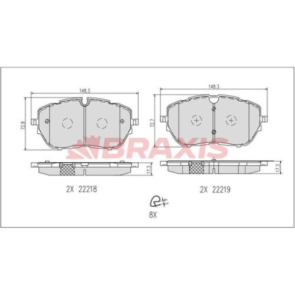 Braxis AB0640 Fren Balatası Ön 308 II 14-Çap (330x30) 1612373080 