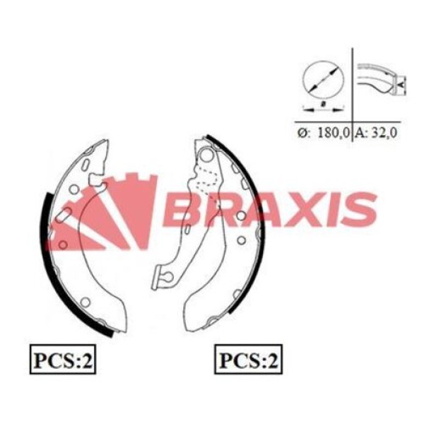 Braxis AC0010 Arka Fren Balatası Pabuç Escort VII 95-00 1.4 1.8TD 1.6 16V Fiesta IV 1.25 1.3 1.4 16V 95-01 96FX2200AA