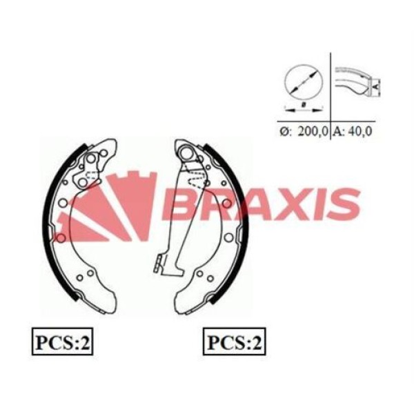 Braxis AC0014 Arka Fren Balatası Pabuç Cordoba Ibiza Toledo Golf III Polo Classic Favorit Felicia Fabia 1H0698525V 