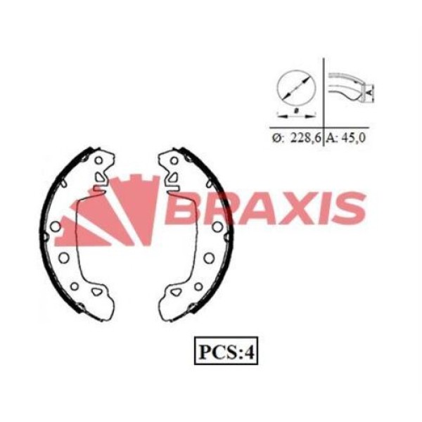 Braxis AC0018 Arka Fren Pabuçlu Balata Transit 85-90 86VB2200BA 